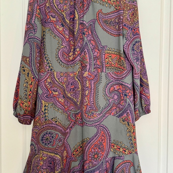 SOLD | 1970s boho paisley mini/midi long sleeves dress - Picture 5 of 6
